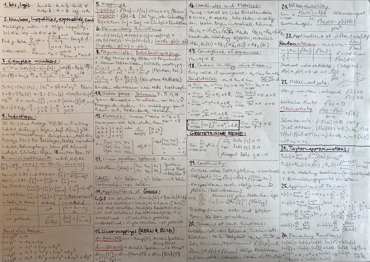 Analysis 1 and linear Algebra